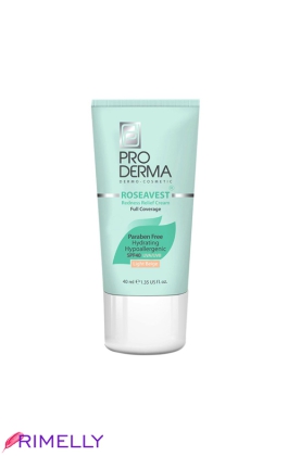 کرم پوشاننده و مرطوب کننده رنگی بژ روشن برای پوست معمولی و حساس با SPF 40 (CC cream) پرودرما