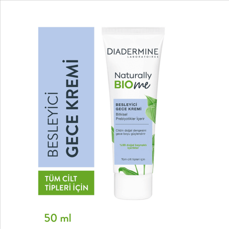 کرم مرطوب کننده و مغذی شب دیادرمین مدل NATURALLY BIO ME حجم 50 میل0